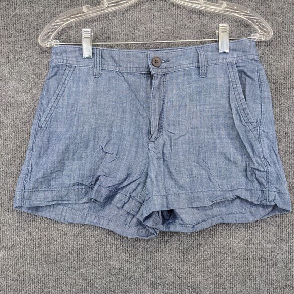 A New Day Womens Chino Shorts Blue Size 2 Slash Pockets Cotton - Picture 2 of 11
